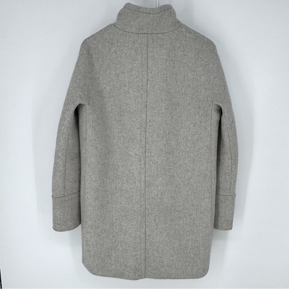 J. Crew wool blend funnel neck Light Gray minimalist, normcore Pea Coat - Picture 3 of 8